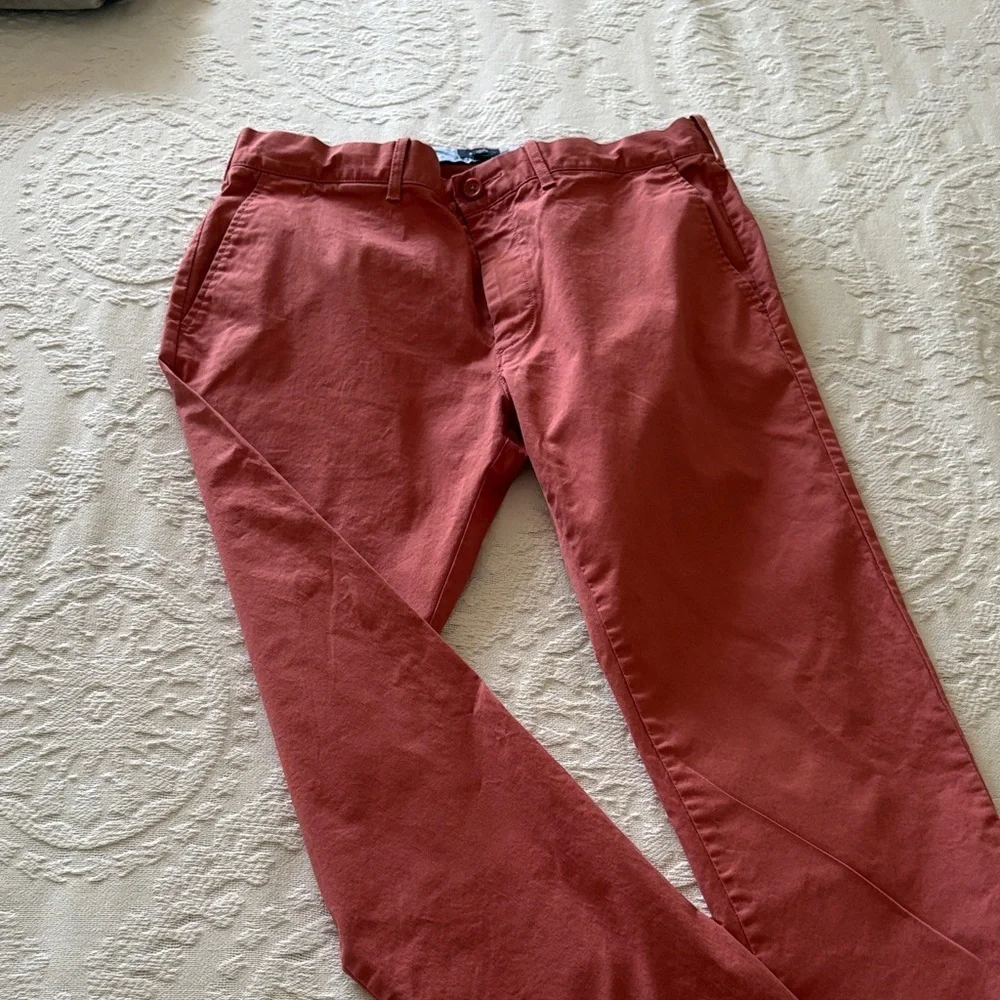 J Crew flex chino Men's Driggs Coral Pants Gently Loved 32x34
